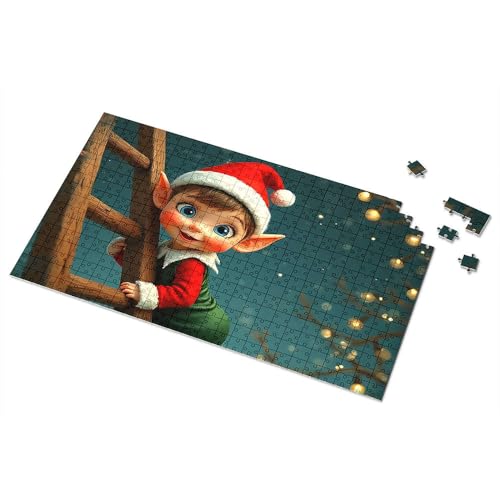 300-teiliges Puzzle, Weihnachtselfe, Kletterleiter in magischer Nacht, Bildpuzzle, 300-teiliges Puzzle, Puzzles für Kleinkinder, 2–4 (1000 Stück) von CDSS