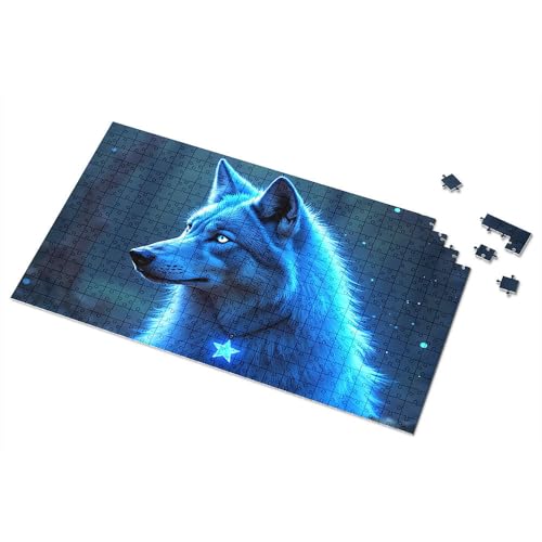 Games For Kids 8–12 Jahre Blauer Wolf mit Stern-Anhänger im Wald Bilder-Puzzle Eurographics Puzzles 1000 Teile Kleinkind-Puzzles (1000 Teile) von CDSS