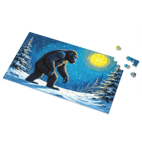 Games For Kids 8-12 Snowy Night With Bigfoot Picture Puzzle Eurographics Puzzles 1000 Piece Toddler Puzzles (500PCS) von CDSS