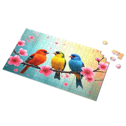 Games For Kids 8-12 Three Colorful Birds On A Blossoming Branch Picture Puzzle Eurographics Puzzles 1000 Piece Toddler Puzzles (1000PCS) von CDSS