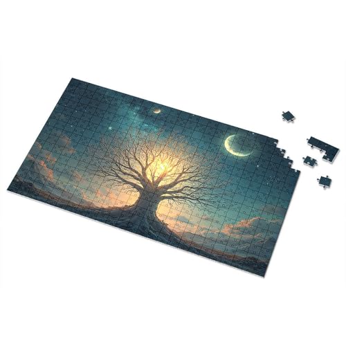 Ostergeschenke für Kleinkinder, Baum des Lebens unter den Sternen, Bilderpuzzle, 500 Teile Puzzlebrett (300 Teile) von CDSS