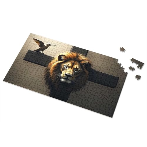 Ostergeschenke für Kleinkinder, Kreuz, Löwe und Vogel: ein symbolisches Bildpuzzle, 500 Teile Puzzlebrett (500 Teile) von CDSS