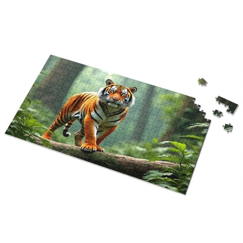 Ostergeschenke für Kleinkinder, Tiger steht majestätisch im Wald, 500 Teile Puzzlebrett (1000 Teile) von CDSS