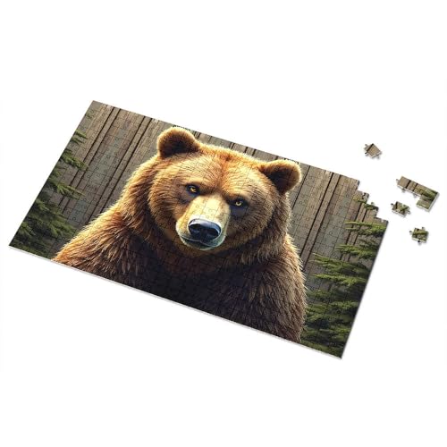 Ostergeschenke für Kleinkinder, goldener Bär im Wald, 500 Teile Puzzlebrett (500 Teile) von CDSS