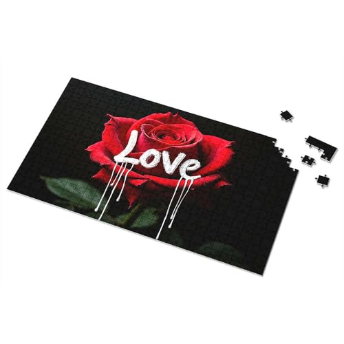 Puzzle, 500 Teile, Liebe in Blüte: Eine rote Rose, schmelzendes Herz, Bildpuzzle, Puzzle, Puzzle, 500 Teile (1000 Teile) von CDSS