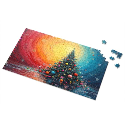 Puzzle, 500 Teile, Weihnachtsbaum in buntem abstraktem Hintergrund, Bild, Puzzle, Puzzle, 500 Teile (500 Stück) von CDSS
