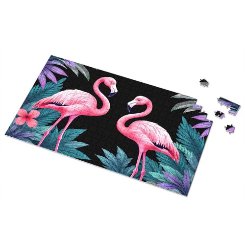 Puzzle, 500 Teile, exotische rosa Flamingos im tropischen Paradies, Bilderpuzzle, Puzzle, 500 Teile (300 Stück) von CDSS