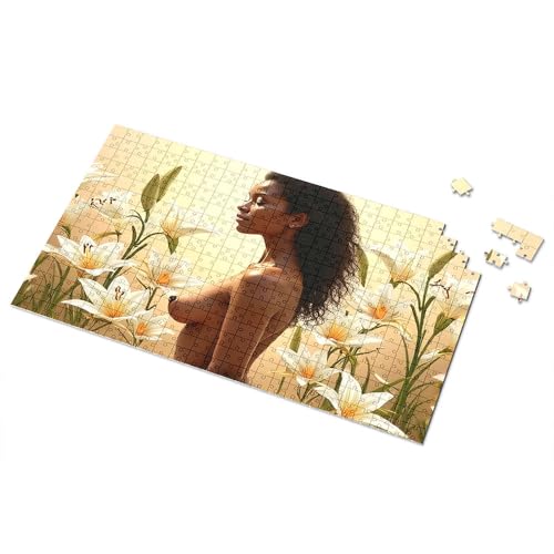 Puzzle, 500 Teile, schönes afrikanisches Mädchen und Blumen, Bilderpuzzle, Puzzle, 500 Teile (1000 Teile) von CDSS