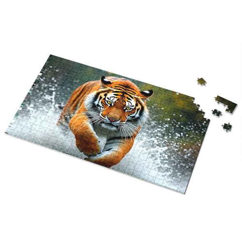 Puzzle, 500 Teile, starker Tiger in Bewegung: Eine majestätische Kreatur, Bilderpuzzle, Puzzle, 500 Teile (500 Teile) von CDSS