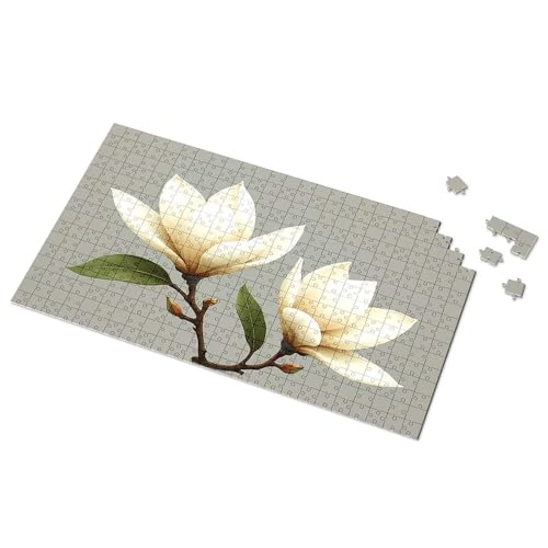 Puzzle, 500 Teile, weiße Magnolienblüten in Blüte, Bilderpuzzle, Puzzle, 500 Teile (1000 Teile) von CDSS