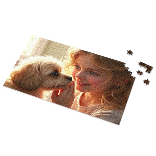 Puzzle, 500 Teile Mädchen und ihr entzückender Hund, Bilderpuzzle, Puzzle, 500 Teile (300 Teile) von CDSS