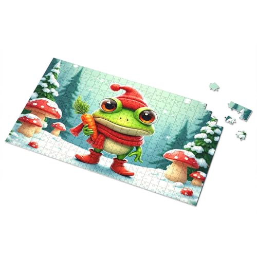 Puzzle Frosch im Winterwunderland mit Karotte, 500 Teile, 500 Teile (500 Teile) von CDSS