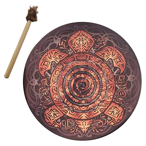 CEHJZQRPL Schamanische Trommel, High-End-Trommel, Totem-Schildkröte, handgefertigt, Schamanentrommel, Musik, Handarbeit, Handtrommel, Heimdekoration, for Erwachsene, Rahmentrommeln von CEHJZQRPL