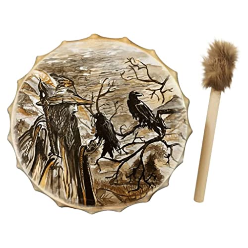 CEHJZQRPL Schamanische Trommel, kreative , Schreibtisch-Dekoration, Schamanentrommel, handgefertigt, ätherische , spirituelle Handtrommel, 25 cm von CEHJZQRPL