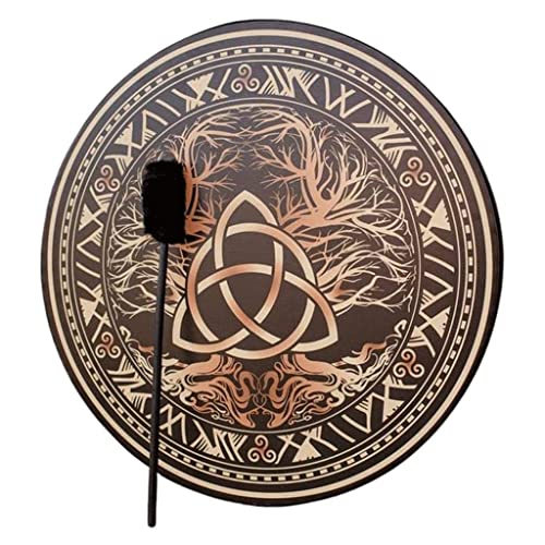 CEHJZQRPL Schamanische Trommel Handgemachte Schamanentrommel Klangdekoration mit Schlägel Ätherische Handtrommel Spirituelles Schlaginstrument Rack Snare Drum von CEHJZQRPL