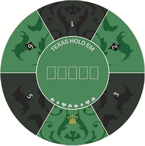 CEHJZQRPL Texas Hold'em Runde Pokertischplatte, Spiellayoutmatte for 8 Spieler mit Tragetasche, professionelle Pokermatte for Pokerspiele, Blackjack, Casino(Grün,1.2 x 1.2 M) von CEHJZQRPL