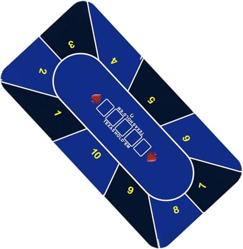 CEHJZQRPL Tragbare Pokermatte aus Gummi, professionelle Tischmatten aus Wildledergummi for Texas Hold'em, wasserdicht, for Casino, Baccarat, Würfel(Blu,70x 35inch) von CEHJZQRPL