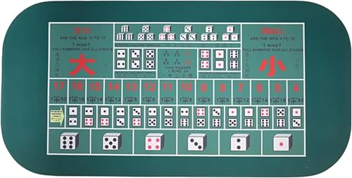 CEHJZQRPL Zusammenklappbare Pokermatte, Spiellayoutmatte for Spieler mit Tragetasche, Schaumstoff-Pokertischplatte for Pokerspiele, Casino, Blackjack(Grün,L) von CEHJZQRPL
