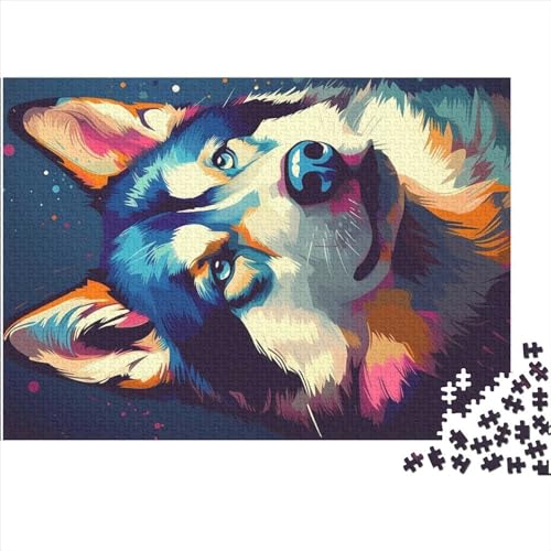 Husky Dog Puzzle 500 Teile für Erwachsene Erwachsene und Puzzle Holzpuzzles Holzpuzzles Nachhaltiges Puzzle für Erwachsene 500 Teile (52x38cm) von CELFER