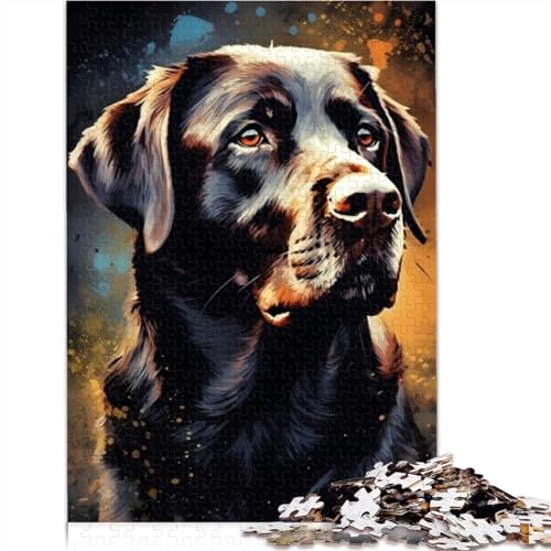 CELFER Labrador-Hund Holzpuzzle 1000 Teile für Erwachsene und Kinder ab 8 Jahren, 75x50cm, 1kg, 1 Set, 1000 Puzzleteile, 1kg, 1000g von CELFER