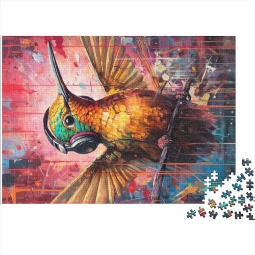 Puzzle Kolibri Kopfhörer 1000 Teile Puzzles Holzpuzzle für Erwachsene Lernspiel Herausforderungsspielzeug 1000 Teile (75 x 50 cm) von CELFER