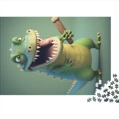 Puzzle Puzzle Krokodil süßes Tier 1000 Teile für Erwachsene Puzzle Geschenke Holzpuzzle für Erwachsene Lernspiel für Erwachsene Kinder 1000 Teile (75 x 50 cm) von CELFER