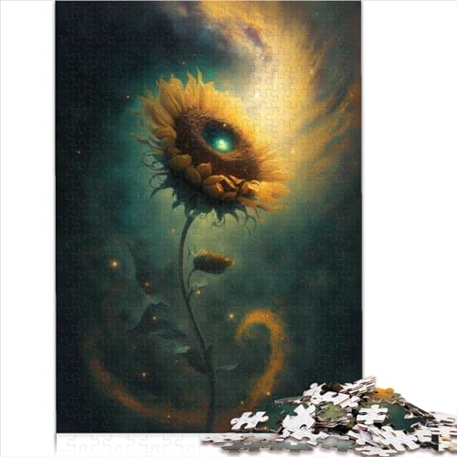 Puzzle für Erwachsene Universum Sonnenblume 1000 Teile Holzpuzzle Puzzle für Erwachsene und Jugendliche Denkspiel Wandkunst einzigartiges Geschenk 1000 Stück (75 x 50 cm) von CELFER