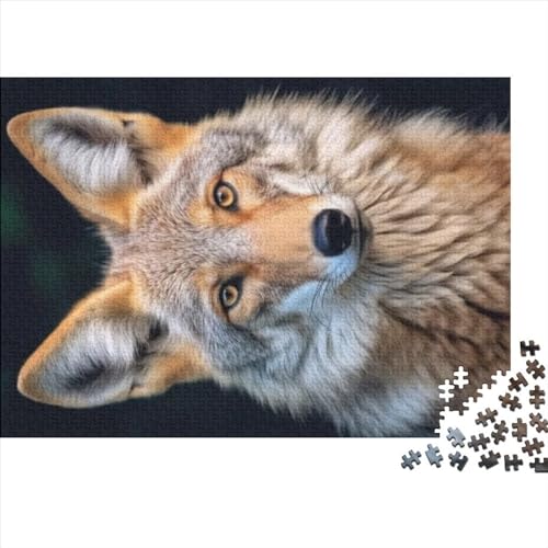 Puzzles 1000 Teile für Erwachsene Kojoten Wildtier Puzzles für Erwachsene Holzpuzzle für Erwachsene Heim Lernspiele DIY Spielzeug 1000 Stück (75 x 50 cm) von CELFER