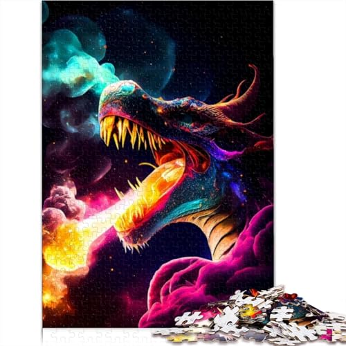 Puzzles 500 Teile für Erwachsene, Drachen-Erwachsenenpuzzle, Holzpuzzles für Erwachsene, einzigartige Heimdekoration und Geschenke, 500 Teile (52x38cm) von CELFER