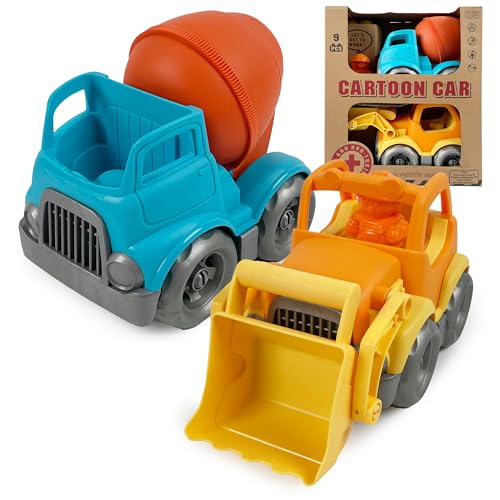 CELMAN Baustellen Spielzeug Set – Betonmischer & Bagger mit Figur & Bauklötzen – Bio Sandspielzeug BPA-frei, spülmaschinenfest – für Garten, Sandkasten & Outdoor CELMAN Baustellen Spielzeug Set – Betonmischer & Bagger mit Figur & Bauklötzen – Bio Sandspielzeug BPA-frei, spülmaschinenfest – für Garten, Sandkasten & Outdoor von CELMAN