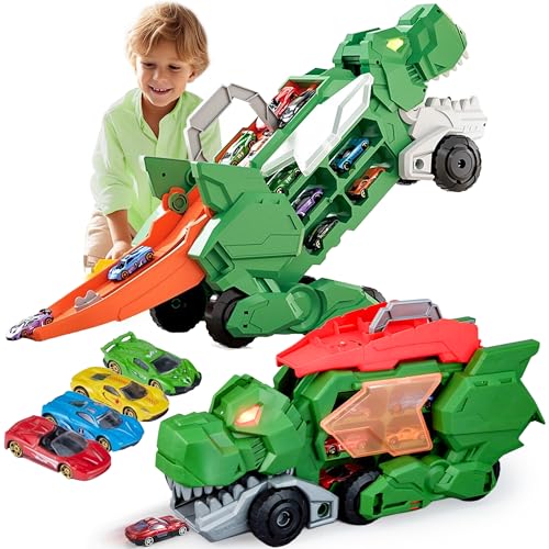 CELMAN Dinosaurier Auto Spielzeug mit Autos - T-Rex Auto Transporter & Rennbahn 2 in 1 - Dino Monstertruck Spielset für Kinder ab 3 Jahre CELMAN Dinosaurier Auto Spielzeug mit Autos - T-Rex Auto Transporter & Rennbahn 2 in 1 - Dino Monstertruck Spielset für Kinder ab 3 Jahre von CELMAN
