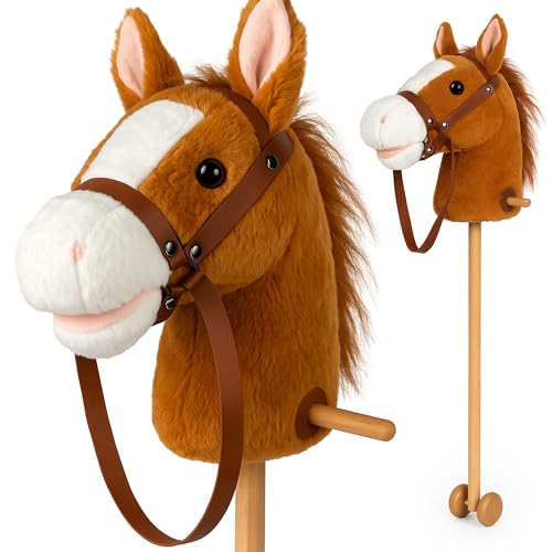 CELMAN Hobby Horse – Steckenpferd Braun A4 mit Zaumzeug und Sound – Geräuscheffekt durch Ohrdruck – Holzstab mit Rädern – Spielzeug Pferd für Kinder – Reiten & Rollenspiel CELMAN Hobby Horse – Steckenpferd Braun A4 mit Zaumzeug und Sound – Geräuscheffekt durch Ohrdruck – Holzstab mit Rädern – Spielzeug Pferd für Kinder – Reiten & Rollenspiel von CELMAN