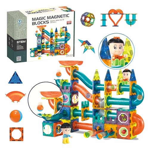 CELMAN Magnetische Bausteine mit Zubehör - Kreatives Lernen durch Spielen, perfekt für Jungen und Mädchen 3 4 5 6 7 8 Jahre, Magnetspielzeug, Magnete Bauklötze (128pcs) von CELMAN
