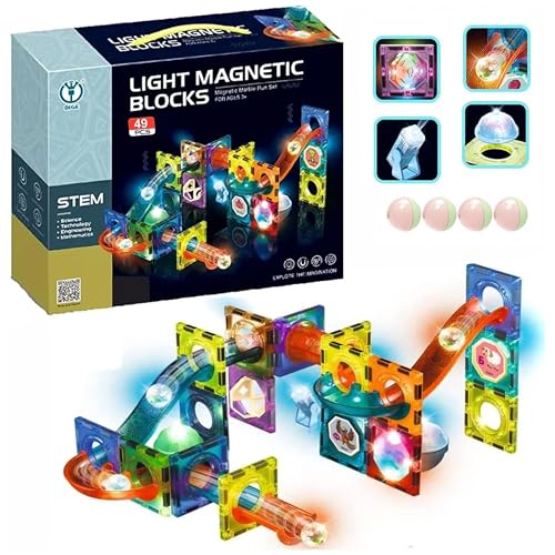CELMAN Magnetische Bausteine mit Zubehör - Kreatives Lernen durch Spielen, perfekt für Jungen und Mädchen 3 4 5 6 7 8 Jahre, Magnetspielzeug, Magnete Bauklötze (49pcs) von CELMAN