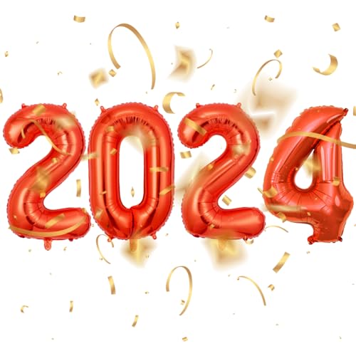 2024 Neujahrsballons | 40 Zoll Zahlenballons - Glänzende ästhetische Riesen-Universal-2024-Luftballons in Gold für Abschlussdekorationen von CEMELI