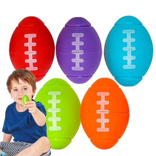 Mini-Fußball-Fidgets | Set mit 5 entspannenden Spinnerbällen für Erwachsene in Rugbyballform - Entspannungsspielzeug für Verhaltensunterricht, Sinnesunterricht, Geburtstagsgeschenk, Mottoparty Cemeli von CEMELI