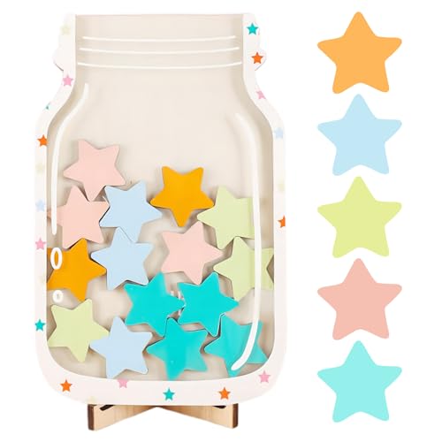 CENCERY Belohnungsglas für Kinder Belohnungsglas aus Holz Belohnungsgläser und -Marken Belohnungstafeln für Kinder Verhaltenssternglas Trainingsgerät für gutes Benehmen mit Holzhalter CENCERY Belohnungsglas für Kinder Belohnungsglas aus Holz Belohnungsgläser und -Marken Belohnungstafeln für Kinder Verhaltenssternglas Trainingsgerät für gutes Benehmen mit Holzhalter von CENCERY