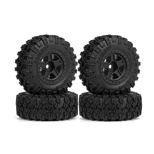 CENMEN 1,0-Beadlock-Felgen-Reifen-Set für 1/24 RC Crawler Axial SCX24 Deadbolt Parts Kit, Schwarz von CENMEN