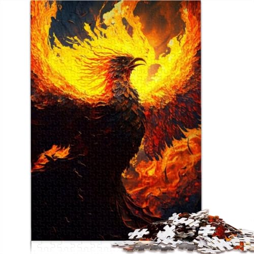 Abstrakte Kunst Phoenix-Puzzle, 1000 Teile, für Erwachsene, Puzzlespiel, Holzpuzzle für Erwachsene, Lernspiel, Herausforderungsspielzeug, 1000 Teile (75 x 50 cm) von CENMOO