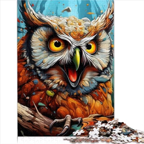 Animal Owl Puzzles für Erwachsene 500 Teile Family Challenging Games Moderne Wohnkultur Geburtstag Lernspiel Stress Relief Toy 500pcs (52x38cm) von CENMOO