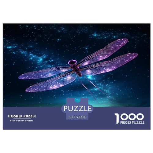 Art Star Dragonfly Erwachsene Puzzle 1000 Teile Lernspiel Moderne Wohnkultur Family Challenging Games Geburtstag Stress Relief Toy 1000pcs (75x50cm) von CENMOO