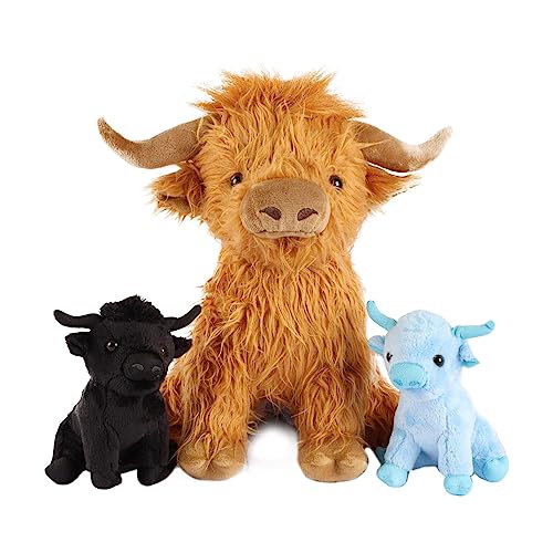 CENMOO Highland Kuh Plüschtiere, Realistische Hochlandkuh Plüschtiere, Highland Cow Decor Plüschtier für Zwei Kühe, Begleiter CENMOO Highland Kuh Plüschtiere, Realistische Hochlandkuh Plüschtiere, Highland Cow Decor Plüschtier für Zwei Kühe, Begleiter von CENMOO