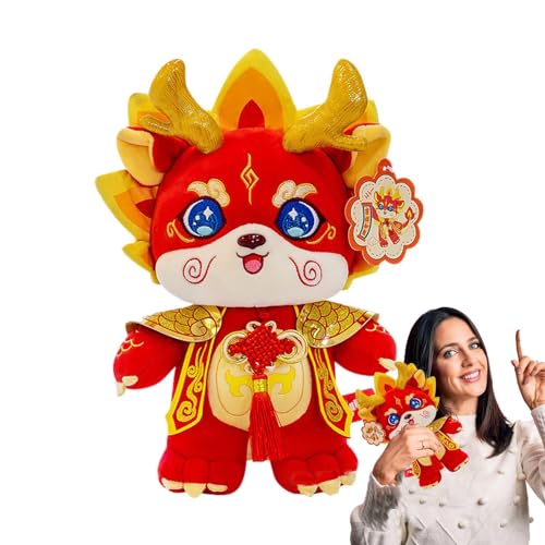 CENMOO Plüsch-Maskottchen des Jahres des Drachen, Figur des neuen Jahres, Jahr 2024, Plüsch-Drache mit chinesischem Knoten - Niedliches Plüschtier mit 11-Zoll-Drache, Dekoration von CENMOO