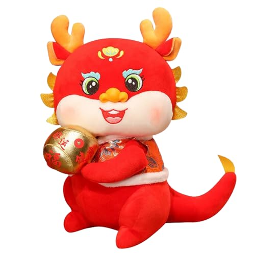 CENMOO Plüschtier Chinesischer Drache | Plüschtier Tier-Zodiakdrache | Bequemes Plüschtier des chinesischen roten Glückdrachens für die Tischdekoration des Festivals CENMOO Plüschtier Chinesischer Drache | Plüschtier Tier-Zodiakdrache | Bequemes Plüschtier des chinesischen roten Glückdrachens für die Tischdekoration des Festivals von CENMOO