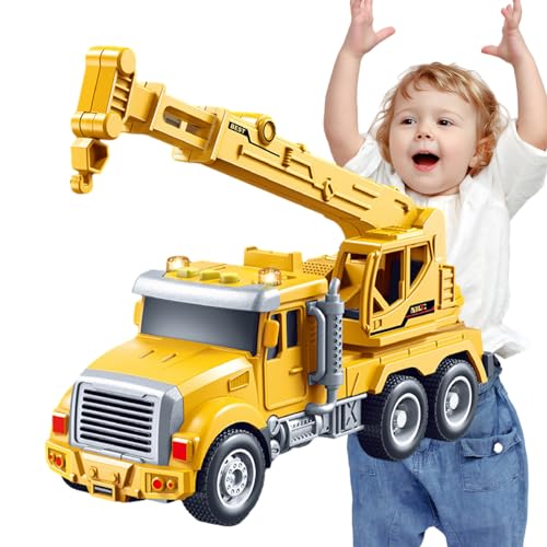 CENMOO Reibungsfahrzeugspielzeug - Simuliertes Spielzeugfahrzeug mit Lichtern und Geräuschen | BAU-LKW-Spielzeug für Kinder, Jungen und Mädchen ab 4 Jahren, BAU-LKWs von CENMOO