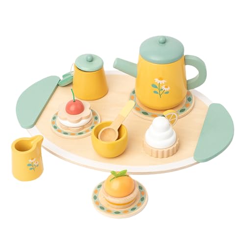 CENMOO Teeservice für, Simuliertes Teeservice, Tea Set mit Spielnahrung und Küchenzubehör | Teeparty-Set aus Holz, mit Spielfutter und Zubehör CENMOO Teeservice für, Simuliertes Teeservice, Tea Set mit Spielnahrung und Küchenzubehör | Teeparty-Set aus Holz, mit Spielfutter und Zubehör von CENMOO