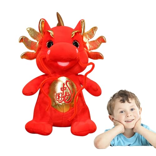 CENMOO Tierkreis-Plüschspielzeug, chinesisches Neujahrs-Drachenplüschtier - Plüschpuppen, weicher Anhänger im Folk-Stil, chinesisches Sternzeichen Plüsch-Souvenir für Neujahrsgeschenk von CENMOO