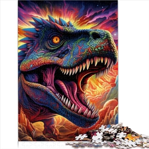Colorful Tyrannosaurus Rex 1000 Teile für Erwachsene Puzzles Geburtstag Moderne Wohnkultur Family Challenging Games Lernspiel Stress Relief 1000pcs (75x50cm) von CENMOO