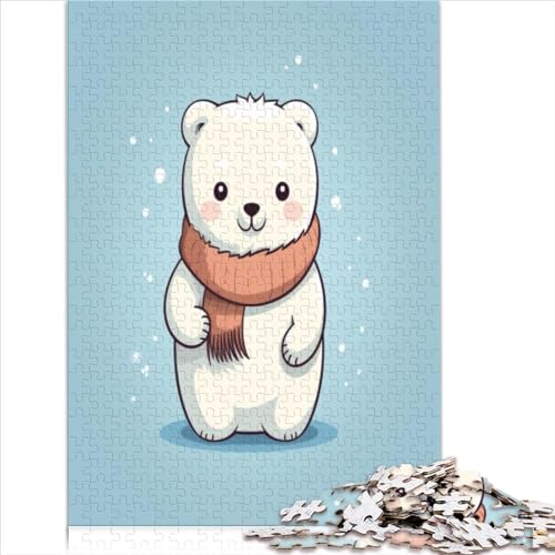Cute Polar Bear Puzzle 尺寸 Teile Puzzle Geschenke Holzpuzzles Erwachsene Puzzle Geschenke Lernspiel für Erwachsene Kinder 300pcs (40x28cm) von CENMOO