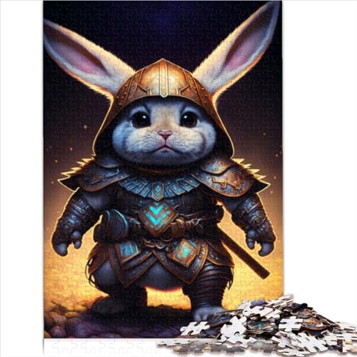 Cute Rabbit Warrior Erwachsene Puzzles 1000 Teile Wohnkultur Educational Game Family Challenging Games Geburtstag Stress Relief Toy 1000pcs (75x50cm) von CENMOO